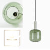 Hanglamp LEKAR licht grijs met smoke groen glas Ø21x37 cm
