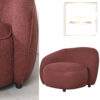 Fauteuil Livo links winered chic bouclé stof